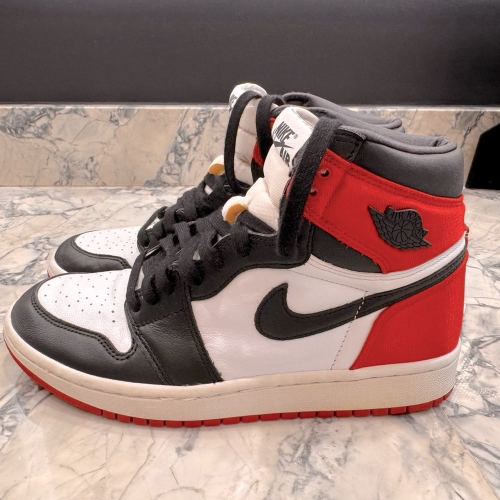 Nike Air Jordan Sneakers in Red, Black, and White